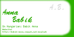 anna babik business card